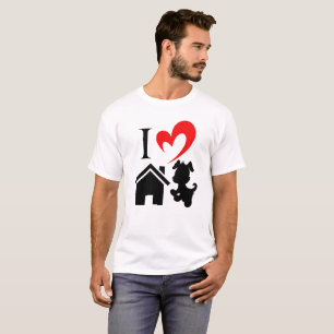 T-shirt Love House Chien coeur Valentines jour Chien Aime 