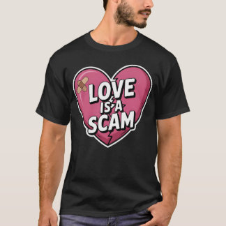T-shirt Love Is a Scam Anti Valentine Heart