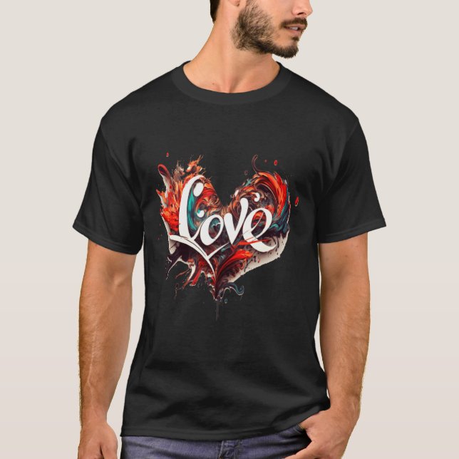 T-shirt Love Is On Valentines Day  (Devant)