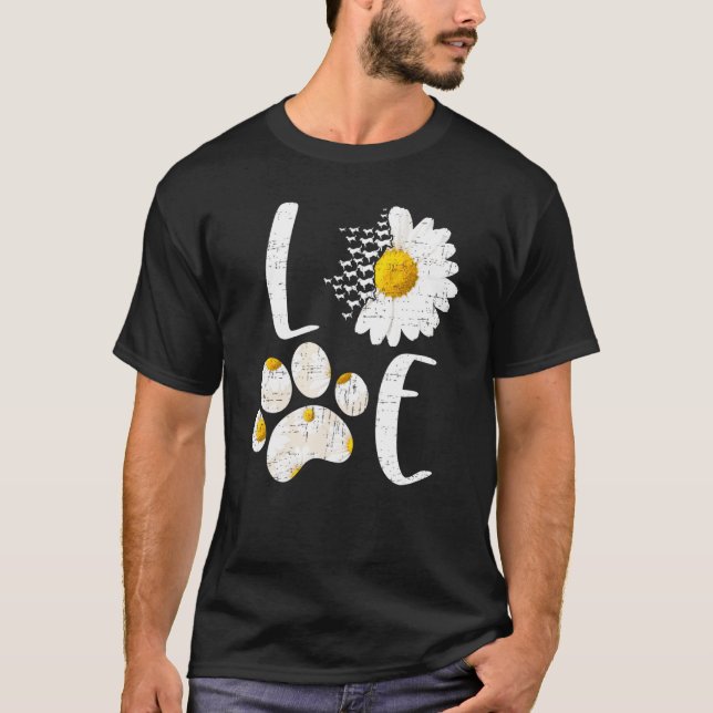 T-shirt Love Labrador Retriever Costume Chien Paw Daisy Fl (Devant)