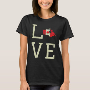 T-shirt Love Land Map Fête du Canada Maple Fier Drapeau ca