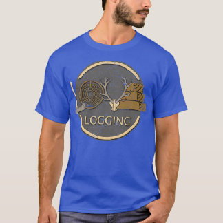 T-shirt LOVE Lettres Logging Logger Ax Wood Logging Camion