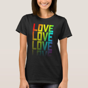 T-shirt Love Lgbtq+ Arc-en-ciel Gay pride texte fond graph