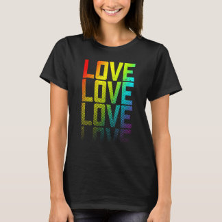 T-shirt Love Lgbtq+ Arc-en-ciel Gay pride texte fond graph
