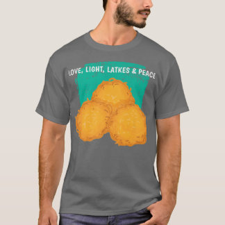T-shirt Love Light Latkes Paix Traditionnel Juif Hanukka