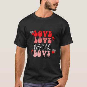 T-shirt Love Love Love Love Xoxo Heureuse Sainte-Valentin 