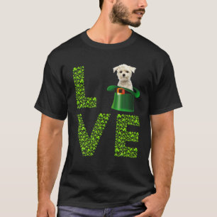 T-shirt Love Maltese Leprechaun Lover Shamrock St Patrick'
