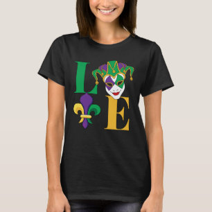 T-shirt Love Mardi Gras Jester Fleur-de-Lis