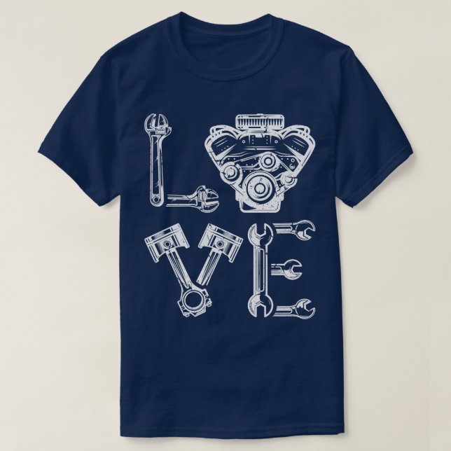 T-shirt Love Mechanic Design pour Handyman (Design devant)