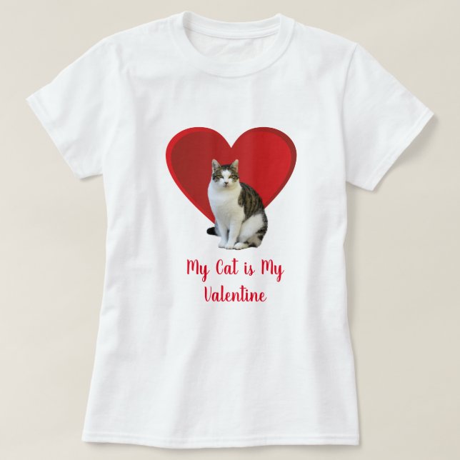 T-shirt Love My Cat / Saint Valentin (Design devant)