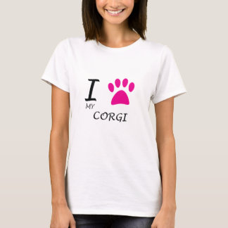 T-shirt Love My Corgi Paw