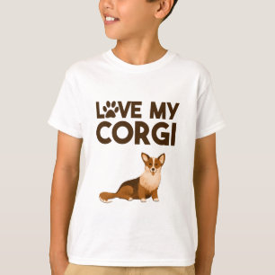 T-shirt LOVE MY CORGI with Dog Illustration