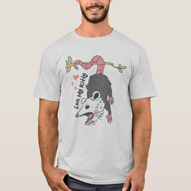 T-shirt Love My Kitty - Drôle Opossum (Devant)