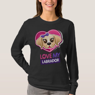 T-shirt Love My Labrador Femme Jaune Labrador
