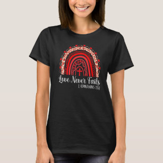 T-shirt Love Never Fails Arc-en-ciel Léopard Christian Val