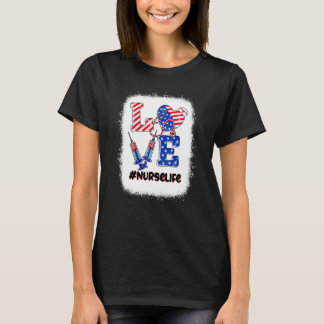 T-shirt Love Nurse 4 juillet Nurse Life Patriotique Femmes