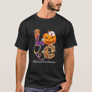 T-shirt Love Nurse Praticien Citrouille Stethoscope Hallow