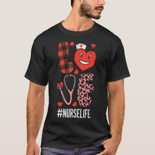 T-shirt Love Nurse Valentines Day Scrub Valentine RN ICU E
