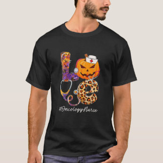 T-shirt Love Oncologie Infirmière Citrouille Stethoscope H