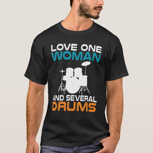 T-shirt Love One Women Et Plusieurs Tambours Couple Drumme (Devant)