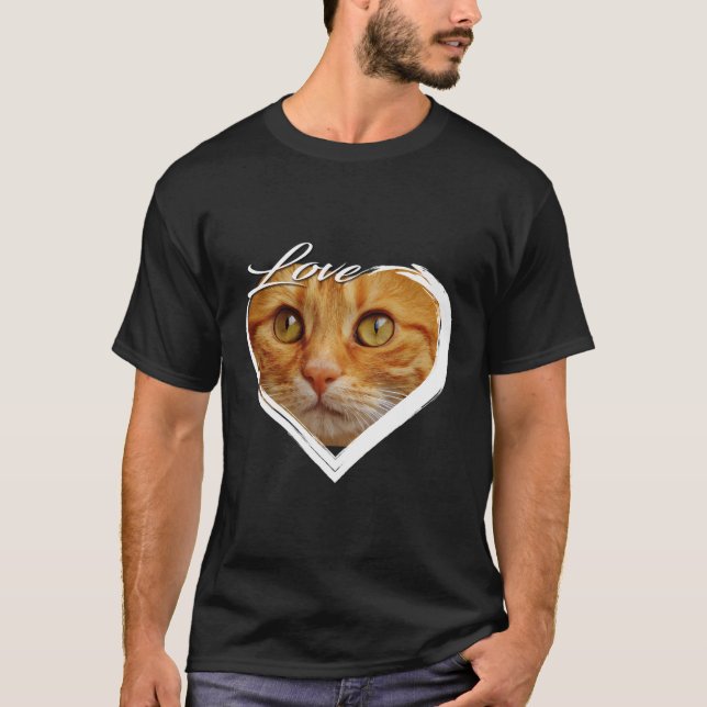 T-shirt Love Orange Tabby Kitty Cat Lover (Devant)