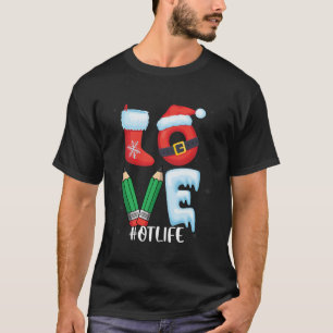 T-shirt Love OT Life Santa Hat Xmas ergothérapie C