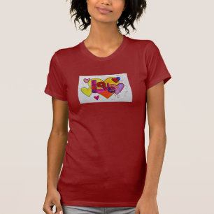 T-shirt Love Patchwork Hearts Parties scintillant Chemises