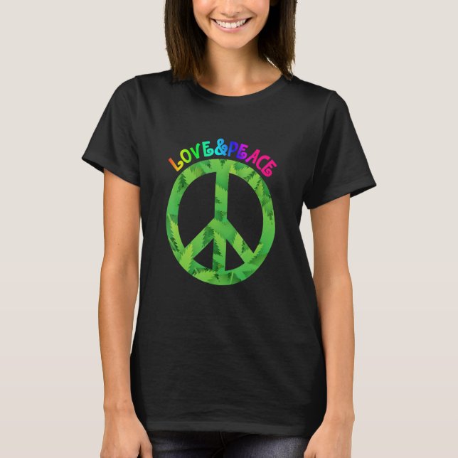 T-shirt Love Peace 60s les années 70 Hippie Costume Love P (Devant)