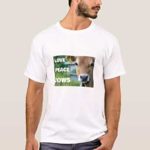 T-shirt Love Peace Cows (lumière)