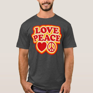 T-shirt Love Peace les années 70 Retro Design