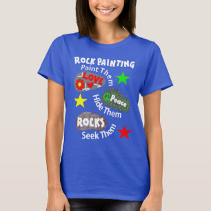 T-shirt Love Peace Rocks Kindness Rock Peinture graphique