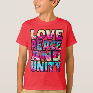 T-SHIRT LOVE PEACE UNITY.
