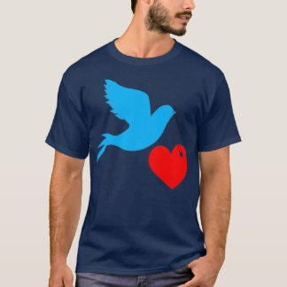 T-shirt Love Pigeon Beaux Inséparables de design portant H