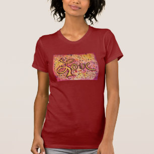 T-shirt Love Pink Glamour Inspirational Art Tee - shirt