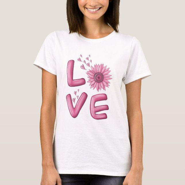 T-shirt Love Pink Tournesol femmes (Devant)