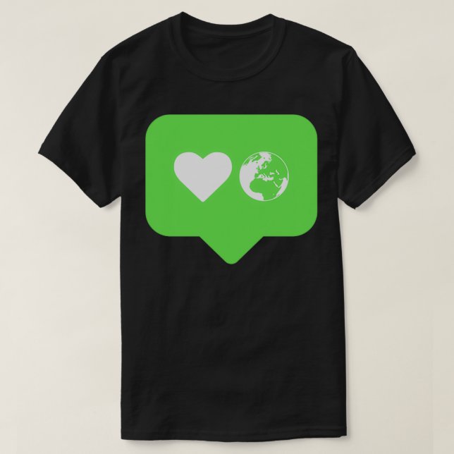 T-shirt Love Planet Terre Vert (Design devant)
