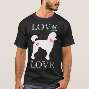 T-shirt Love Poodles Coeur Blanc