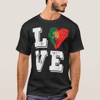T-shirt Love Portugal Drapeau Fier Portugais