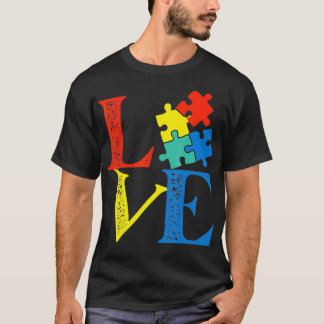 T-shirt Love Puzzle mignonne Sensibilisation sur l'autisme