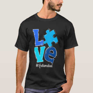 T-shirt LOVE Puzzle Pièce Autisme Papa Sensibilisation sur
