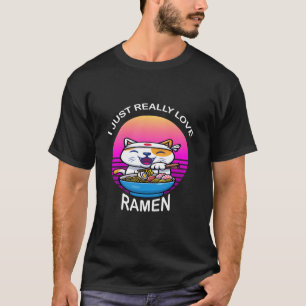 T-shirt Love Ra Noodles Japonais Kawaii Anime Chat