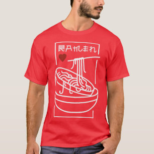 T-shirt Love Ramen japonais nouilles Kawaii Anime Cat 828