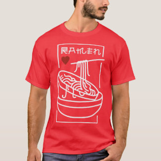 T-shirt Love Ramen japonais nouilles Kawaii Anime Cat 828