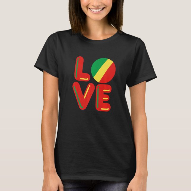 T-shirt LOVE - Republic Of The Congo Premium (Devant)