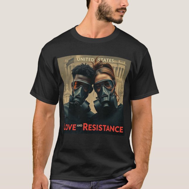 T-shirt LOVE & RESISTANCE Modern American Graphic (Devant)