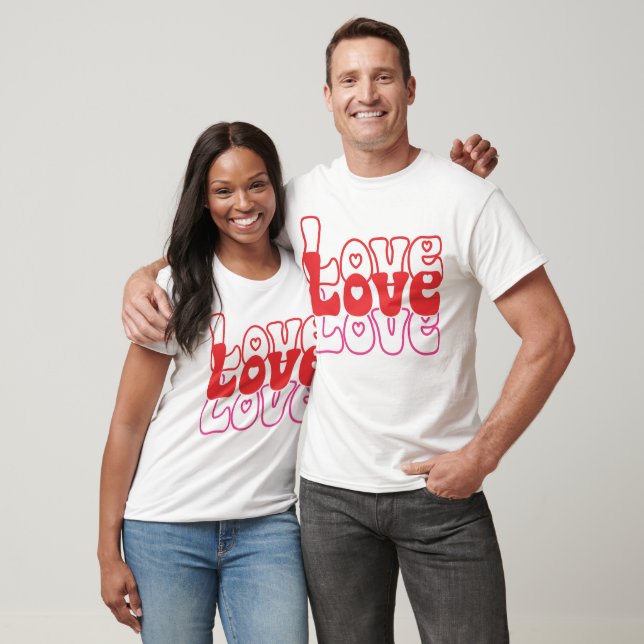 T-shirt Love Retro Valentine (Unisexe)