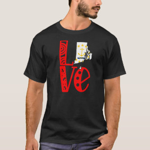 T-shirt Love Rhode Island En Lettres En Bloc