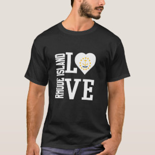 T-shirt Love Rhode Island USA Avec Drapeau Rhode Island da