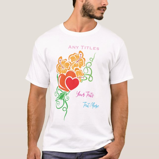 T-shirt Love & Romance Concept Design with Heart Elements (Devant)