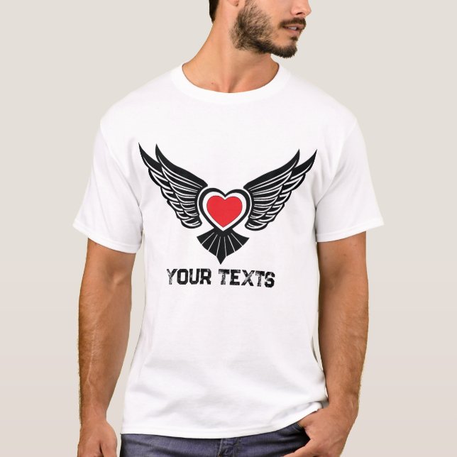T-shirt Love & Romance Concept Design with Heart Elements (Devant)